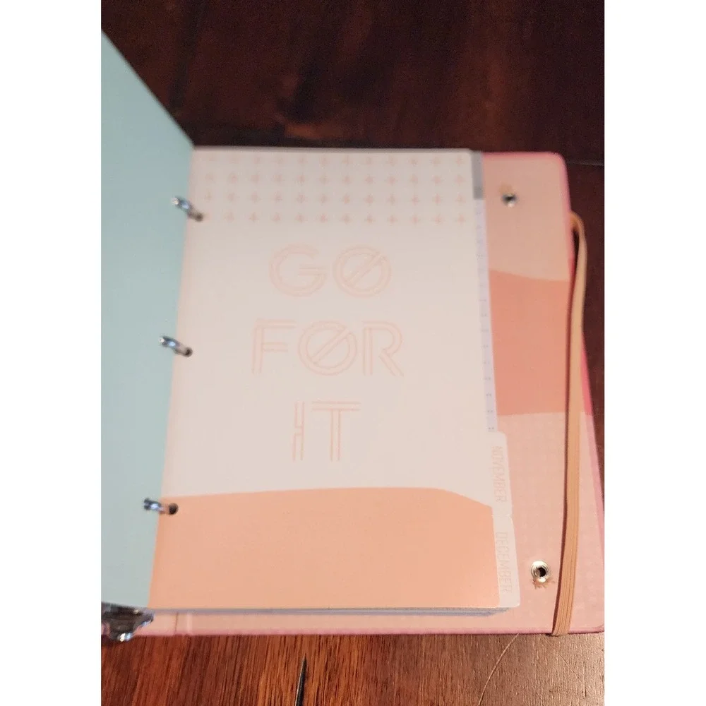 Today Is The Day Daily Planner Calendar Journal Spiral Hardcover Peach‎ Color